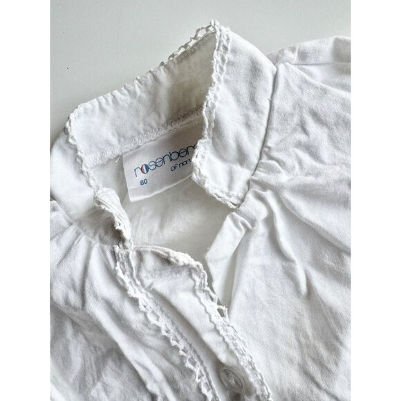 Vintage Baby Girls' NOSENBERG OF NORWAY White Button Up Shirt, Size 80 (12-18M) - Picture 7 of 11